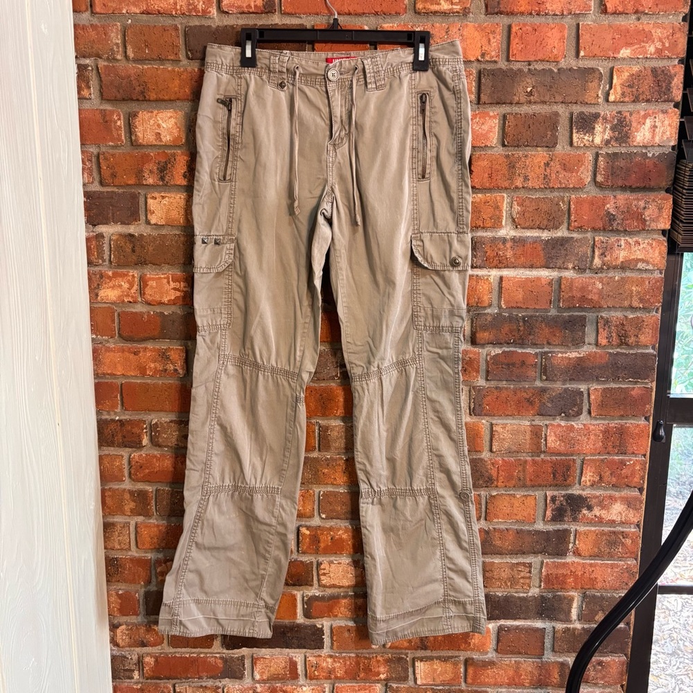 Union Bay womens vintage y2k grunge studded cargo pants tan 13